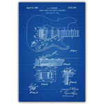 Electric Guitar Fender Amplifier Fender Bass Tremolo Blueprint Canvas
