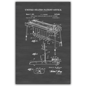 Electric Guitar Fender Amplifier Fender Bass Tremolo Blueprint Canvas