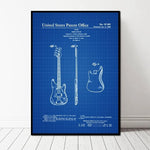 Fender Bass Guitar Patent Art Canvas Poster