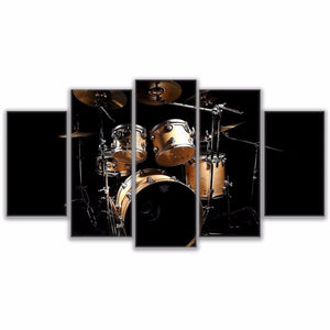 5 Pieces Jazz Drum Kit Painting HD Print Canvas