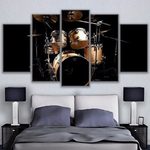 5 Pieces Jazz Drum Kit Painting HD Print Canvas