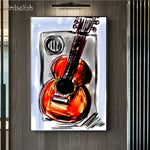 Embelish 1 Pieces Watercolor Guitar Canvas