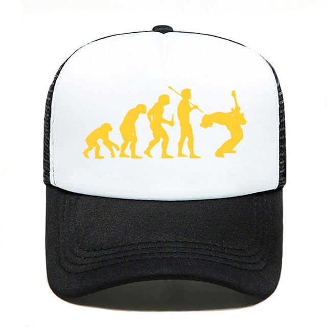 Evolution Of Music Rock Guitar Baseball Cap