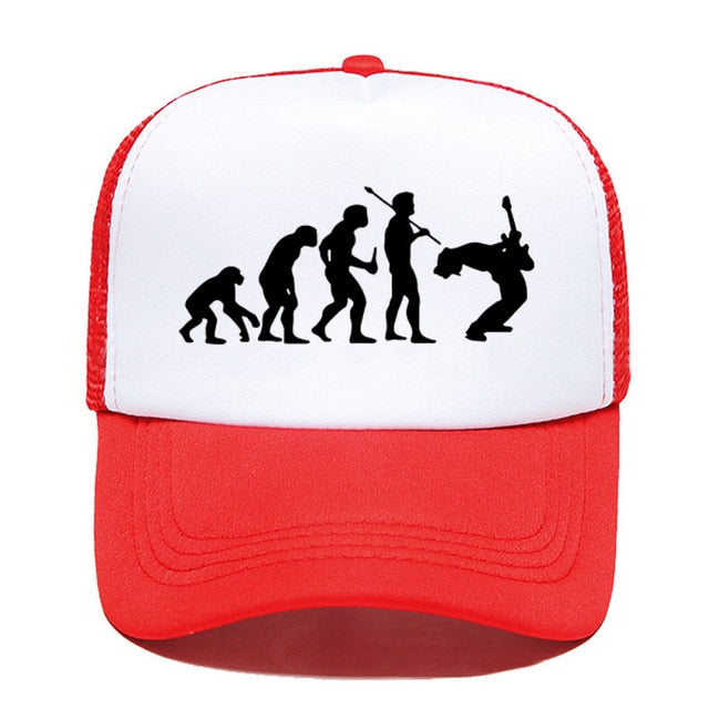 Evolution Of Music Rock Guitar Baseball Cap