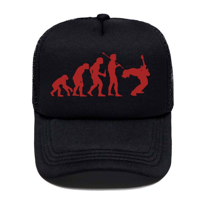 Evolution Of Music Rock Guitar Baseball Cap