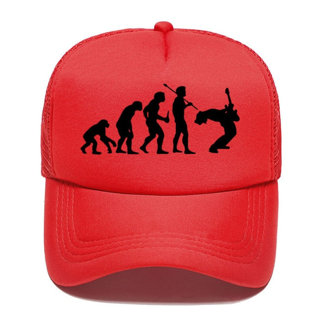 Evolution Of Music Rock Guitar Baseball Cap