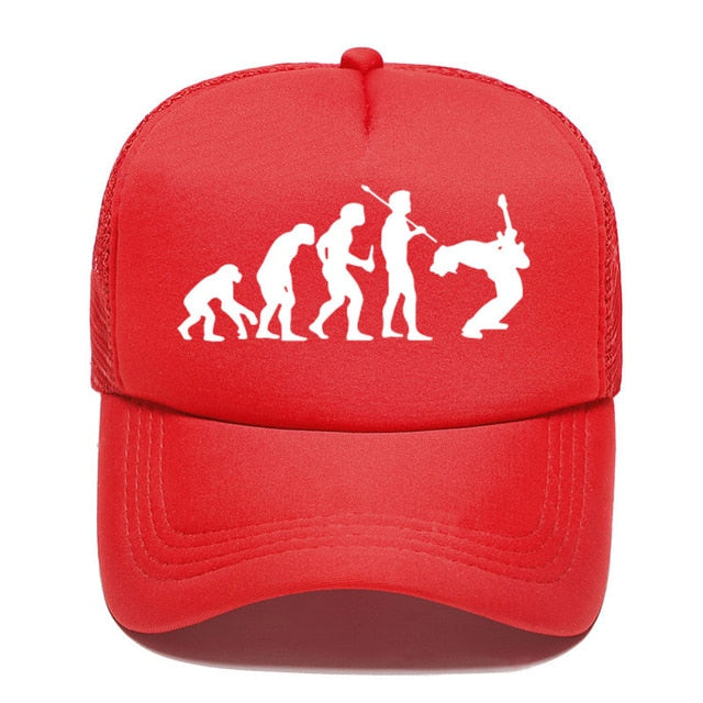 Evolution Of Music Rock Guitar Baseball Cap