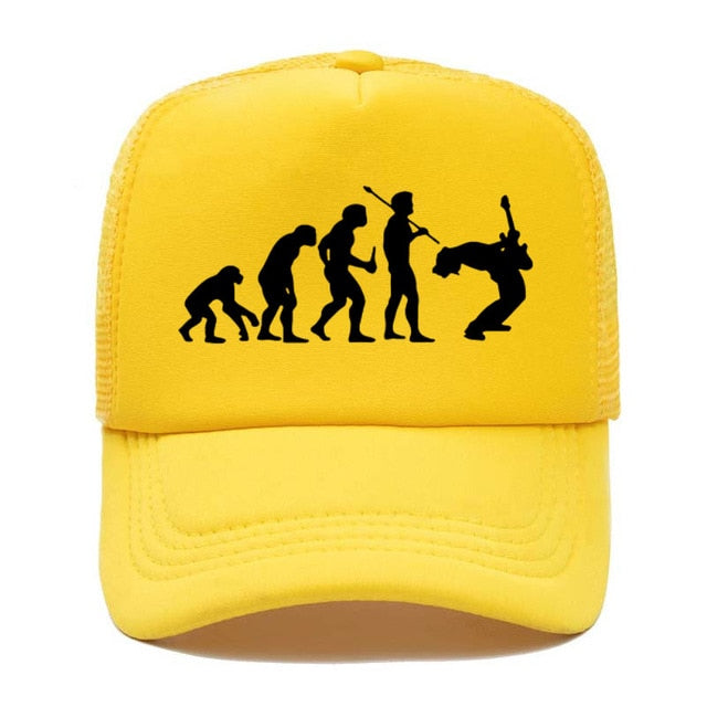 Evolution Of Music Rock Guitar Baseball Cap