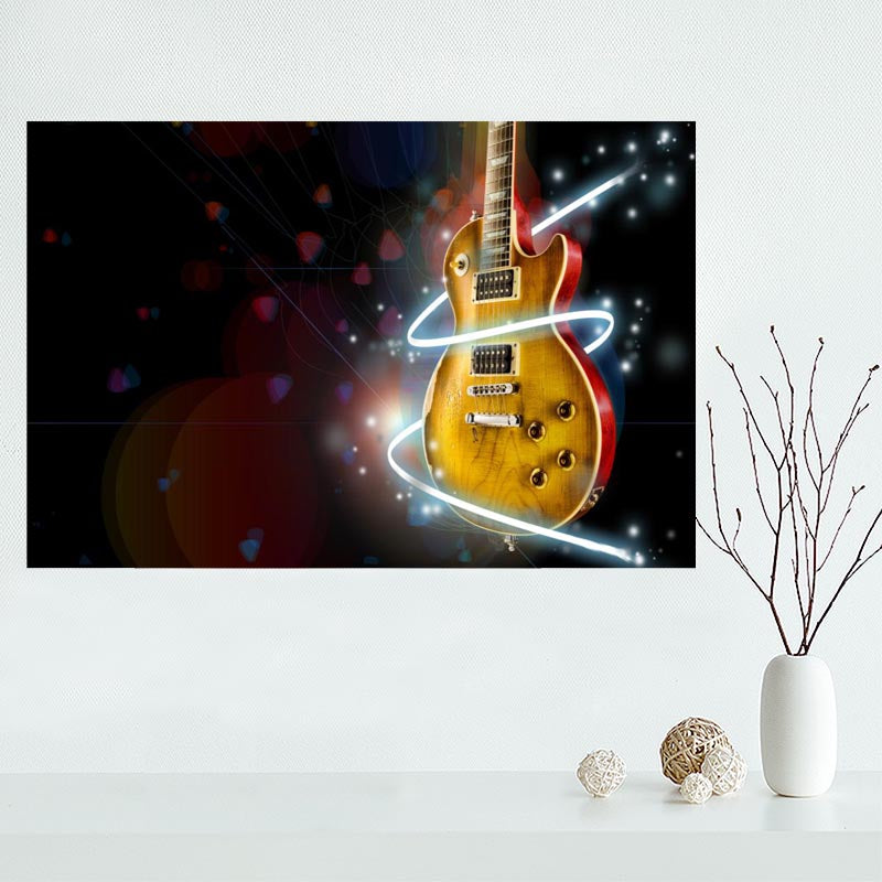 Custom Guitar canvas painting poster Cloth Print