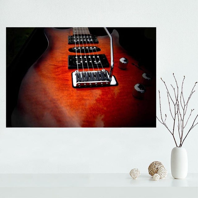 Custom Guitar canvas painting poster Cloth Print