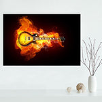 Custom Guitar canvas painting poster Cloth Print