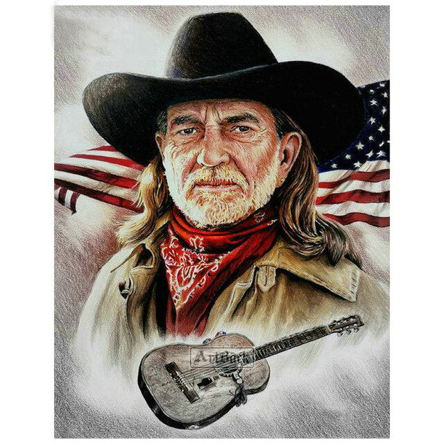 American western cowboy guitar icon