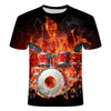 Rock n' Roll Drums Printed 3D T-Shirt