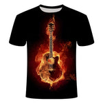 Rock n' Roll Drums Printed 3D T-Shirt