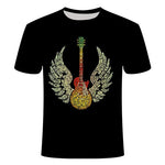 Rock n' Roll Drums Printed 3D T-Shirt