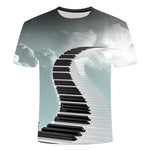 Rock n' Roll Drums Printed 3D T-Shirt