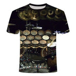 Rock n' Roll Drums Printed 3D T-Shirt