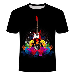 Rock n' Roll Drums Printed 3D T-Shirt