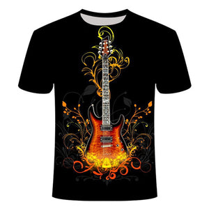 Rock n' Roll Drums Printed 3D T-Shirt