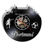 German Dortmund City Skyline Vinyl LP Record Wall LED Clock