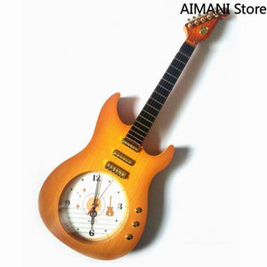 Big Guitar Wall Quartz Clock Rock N Roll