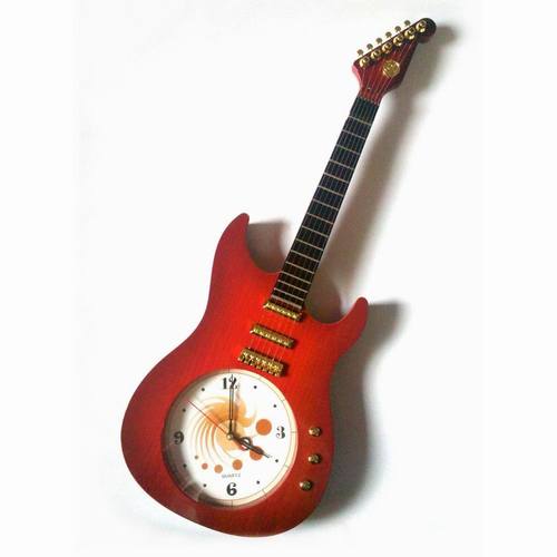 Big Guitar Wall Quartz Clock Rock N Roll