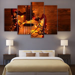 5 Pieces Musical Instruments Guitar Canvas Art Pictures