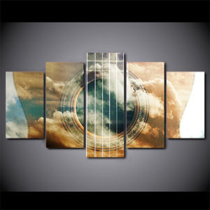 5 Pieces Musical Instruments Guitar Canvas Art Pictures