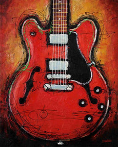 Still life guitar scenery canvas oil painting