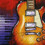 Still life guitar scenery canvas oil painting