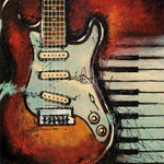 Still life guitar scenery canvas oil painting