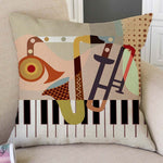 Music Notes Musical Instruments Pillow Case Cushion Cover