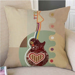 Music Notes Musical Instruments Pillow Case Cushion Cover