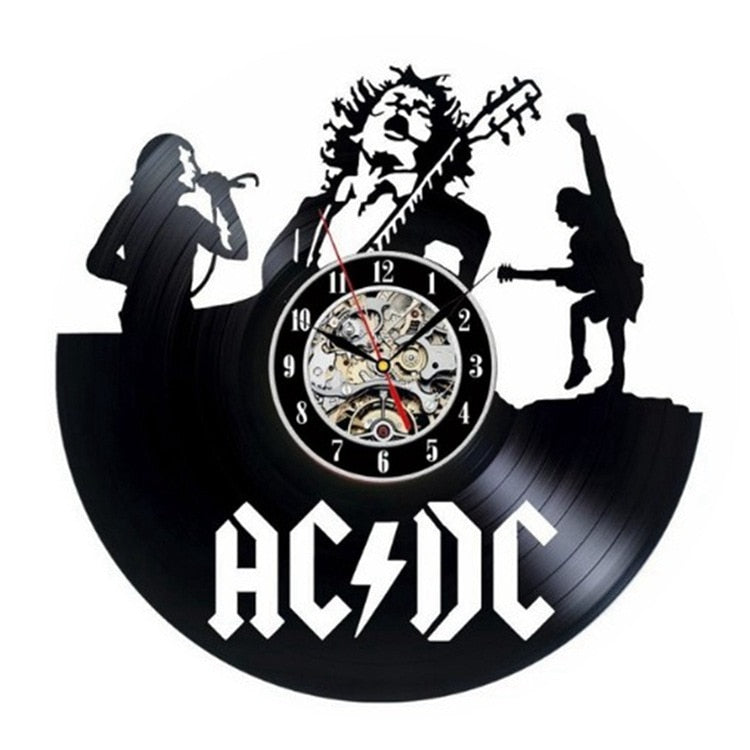 AC.DC Creative Artwork Vinyl Record Wall Clock