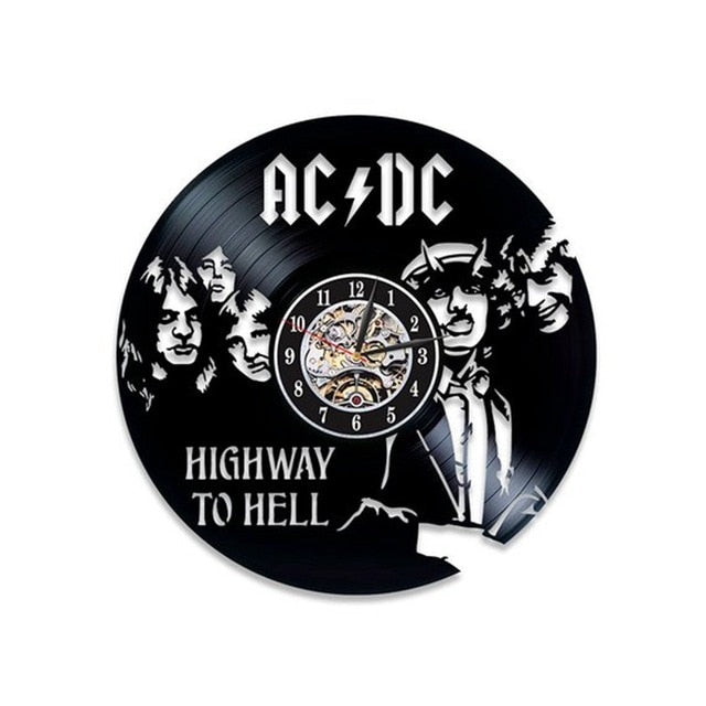 AC.DC Creative Artwork Vinyl Record Wall Clock