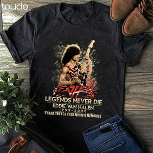 Eddie Van Halen Guitar RIP legends Never Die Thank You For Memories T-Shirt