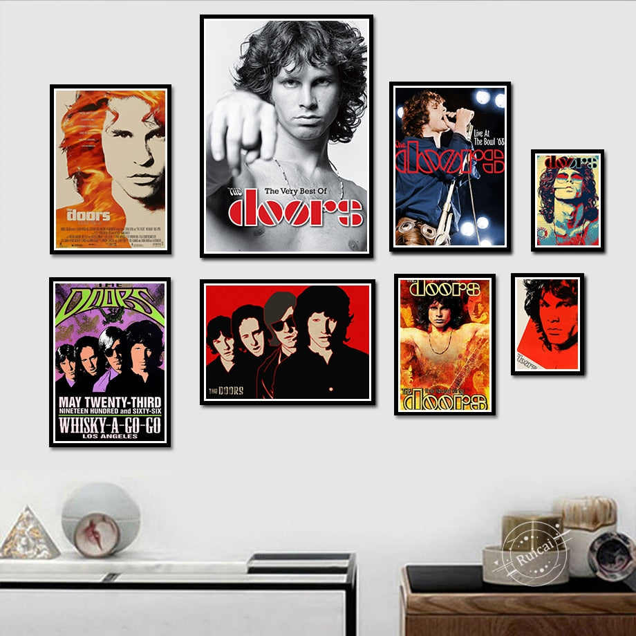 The Doors Jim Morrison Poster Rock Band Canvas Wall Art