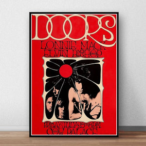 The Doors Jim Morrison Poster Rock Band Canvas Wall Art