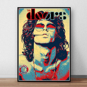 The Doors Jim Morrison Poster Rock Band Canvas Wall Art