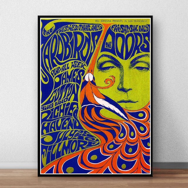 The Doors Jim Morrison Poster Rock Band Canvas Wall Art