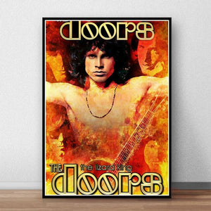 The Doors Jim Morrison Poster Rock Band Canvas Wall Art