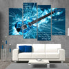 4 Piece Cool Blue Guitar Painting