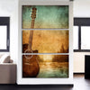 3 Piece Canvas Sun Guitar Poster