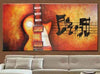 Hot Red Guitar Oil Painting Canvas