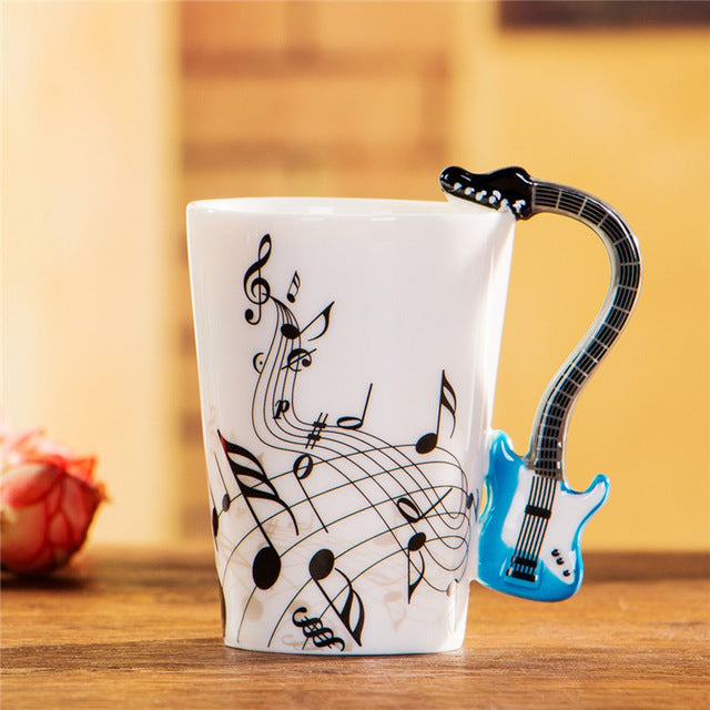 Guitar Ceramic Music Note Mug