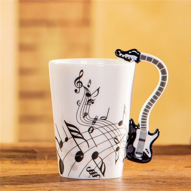 Guitar Ceramic Music Note Mug