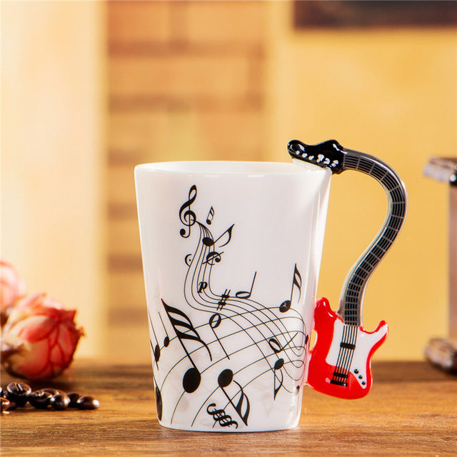 Guitar Ceramic Music Note Mug