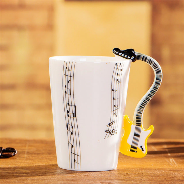 Guitar Ceramic Music Note Mug