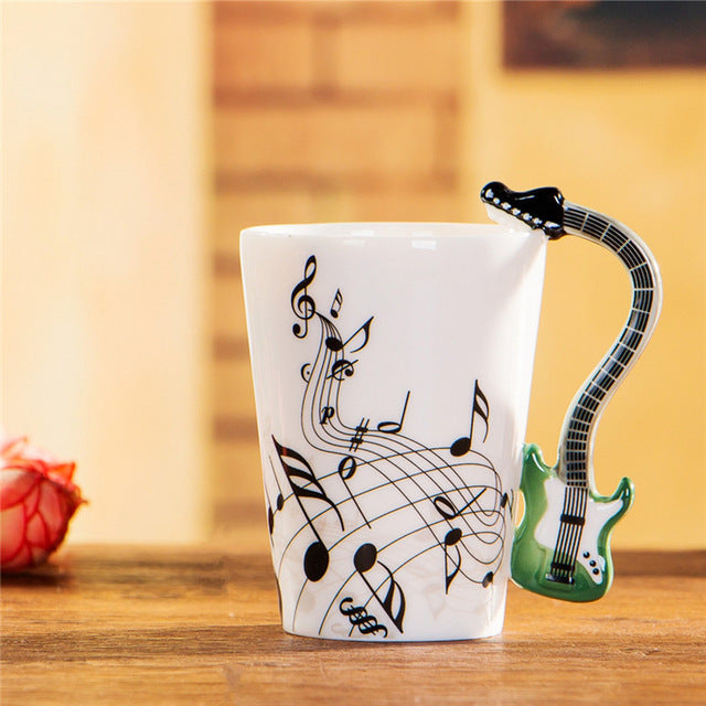 Guitar Ceramic Music Note Mug