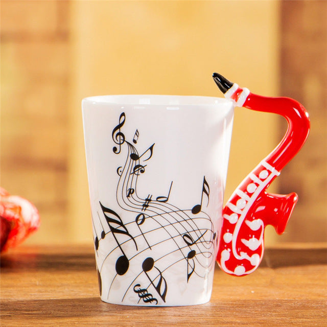 Guitar Ceramic Music Note Mug